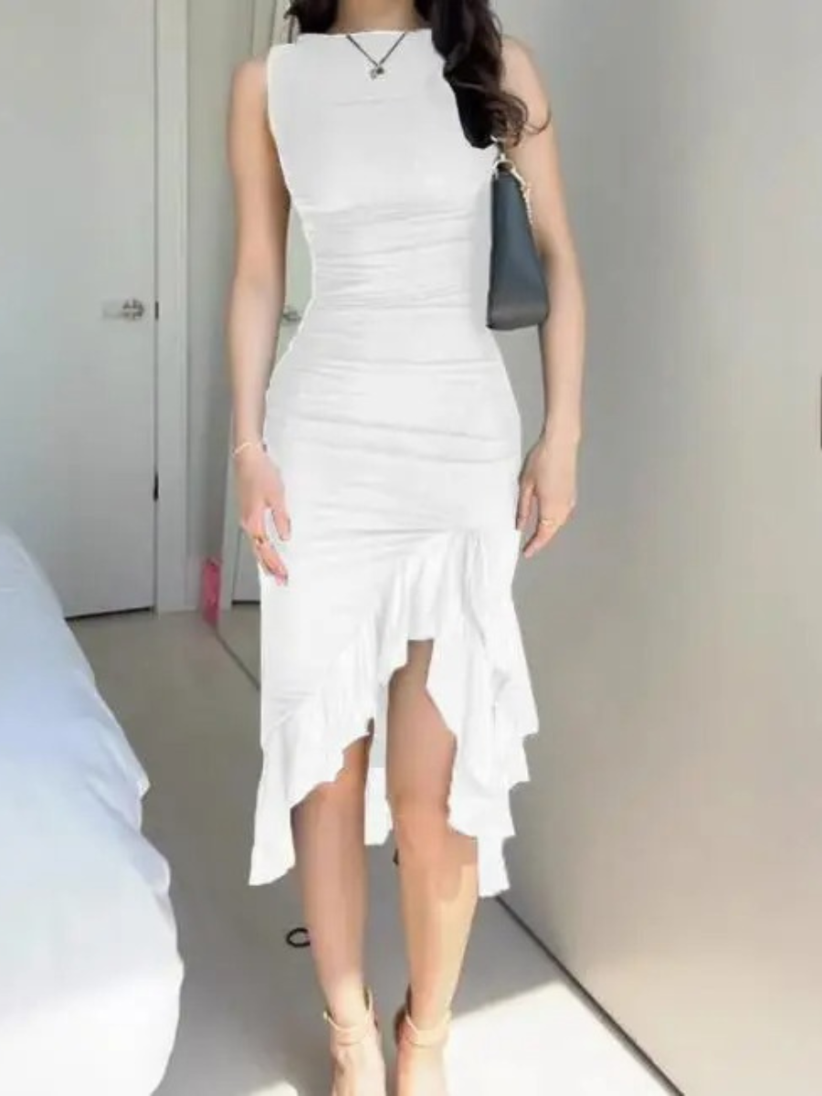 Vestido Com Babados em Tule Modern Marina