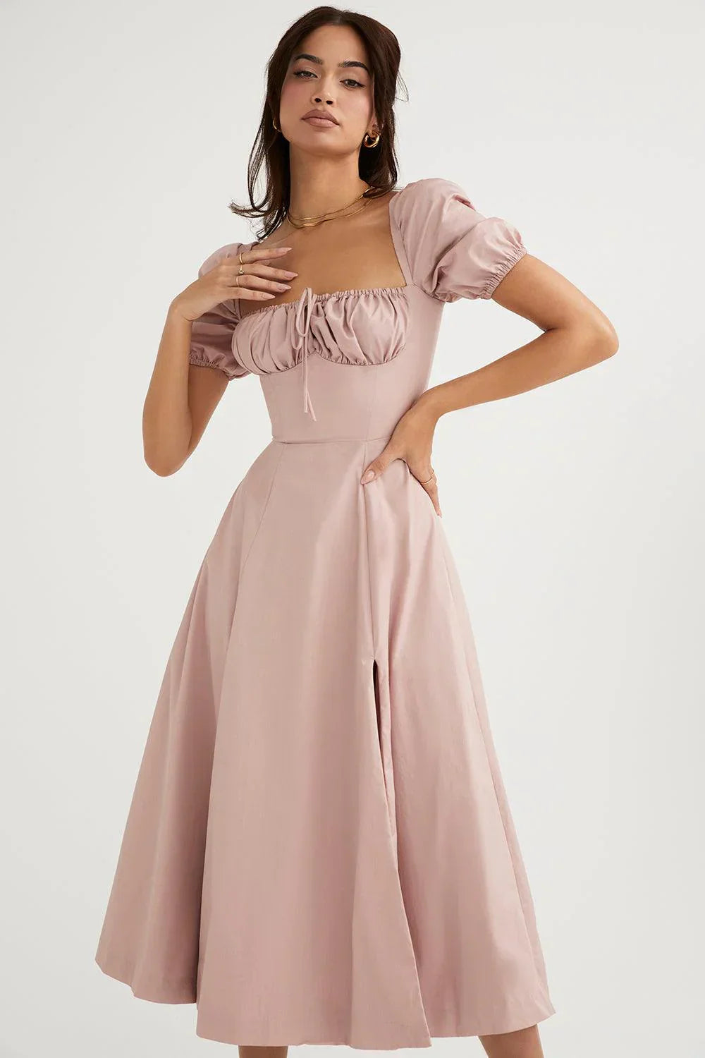 Vestido Midi com Manga Princesa Modern Fiorentina
