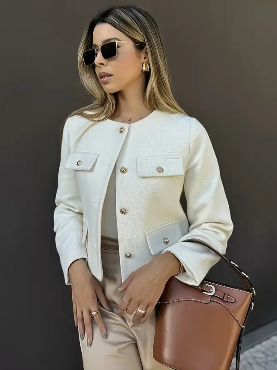 Casaco Feminino com Bolsos Modern Michele