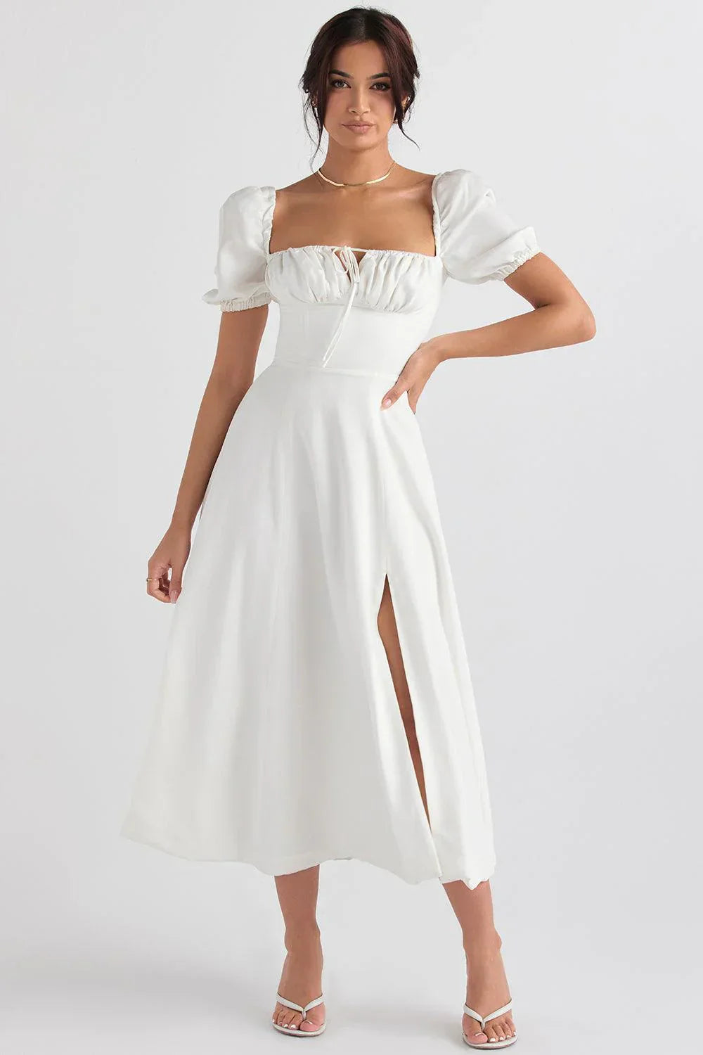 Vestido Midi com Manga Princesa Modern Fiorentina