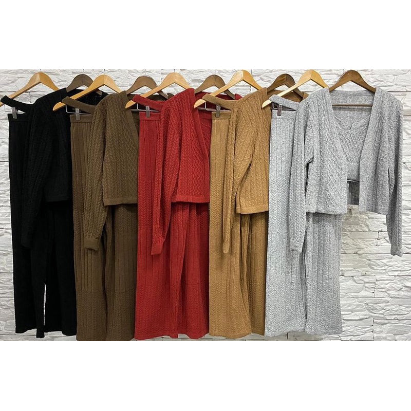 Conjunto Tricot Cropped Calça e Casaco Modern Charlotte