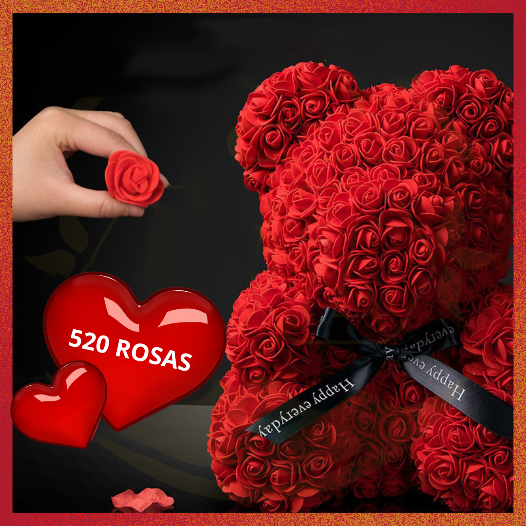 Urso de Rosas Eternas Teddy - 520 Rosas