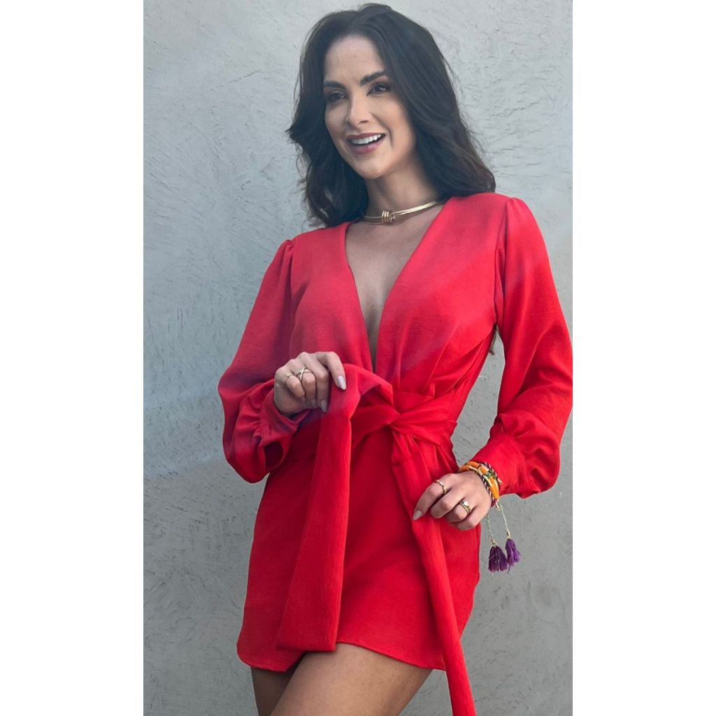 Vestido Curto Duna Manga Comprida Modern Mirella