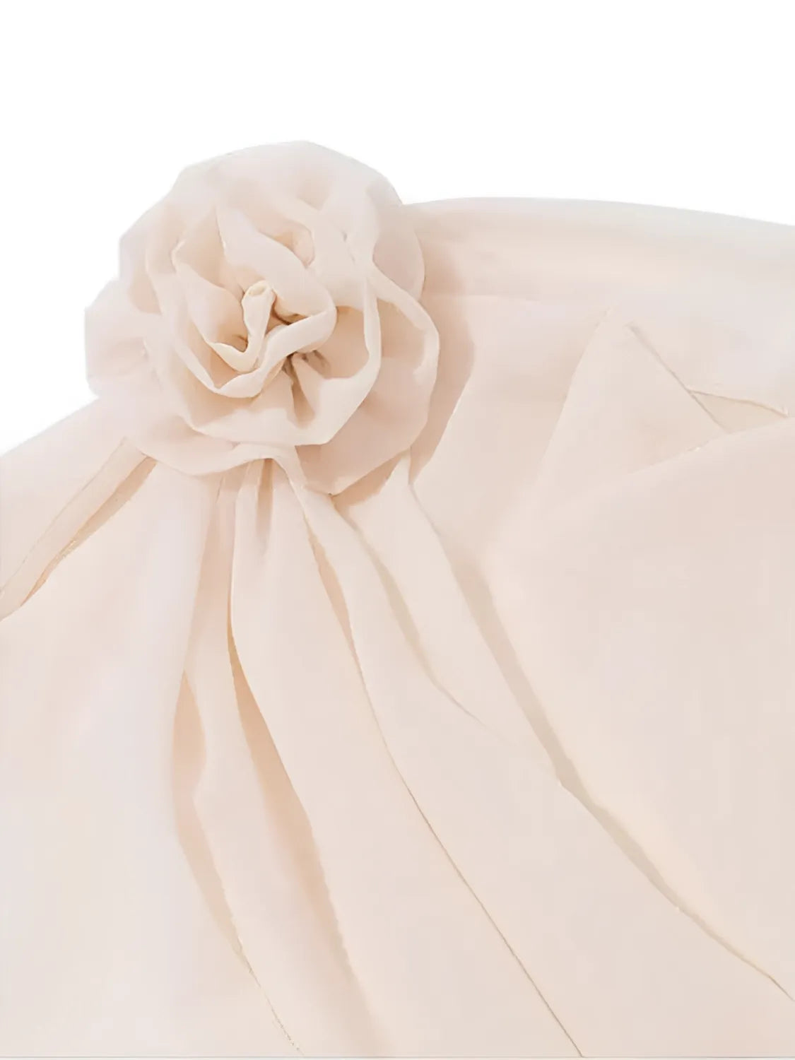 Blusa Feminina Manga Longa com Flor em Chiffon Modern Ella