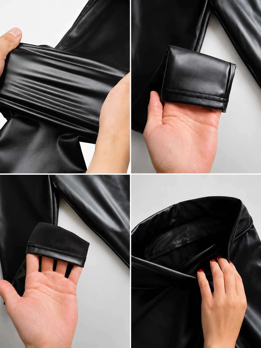 Calça Feminina Modeladora de Couro Peluciada Black