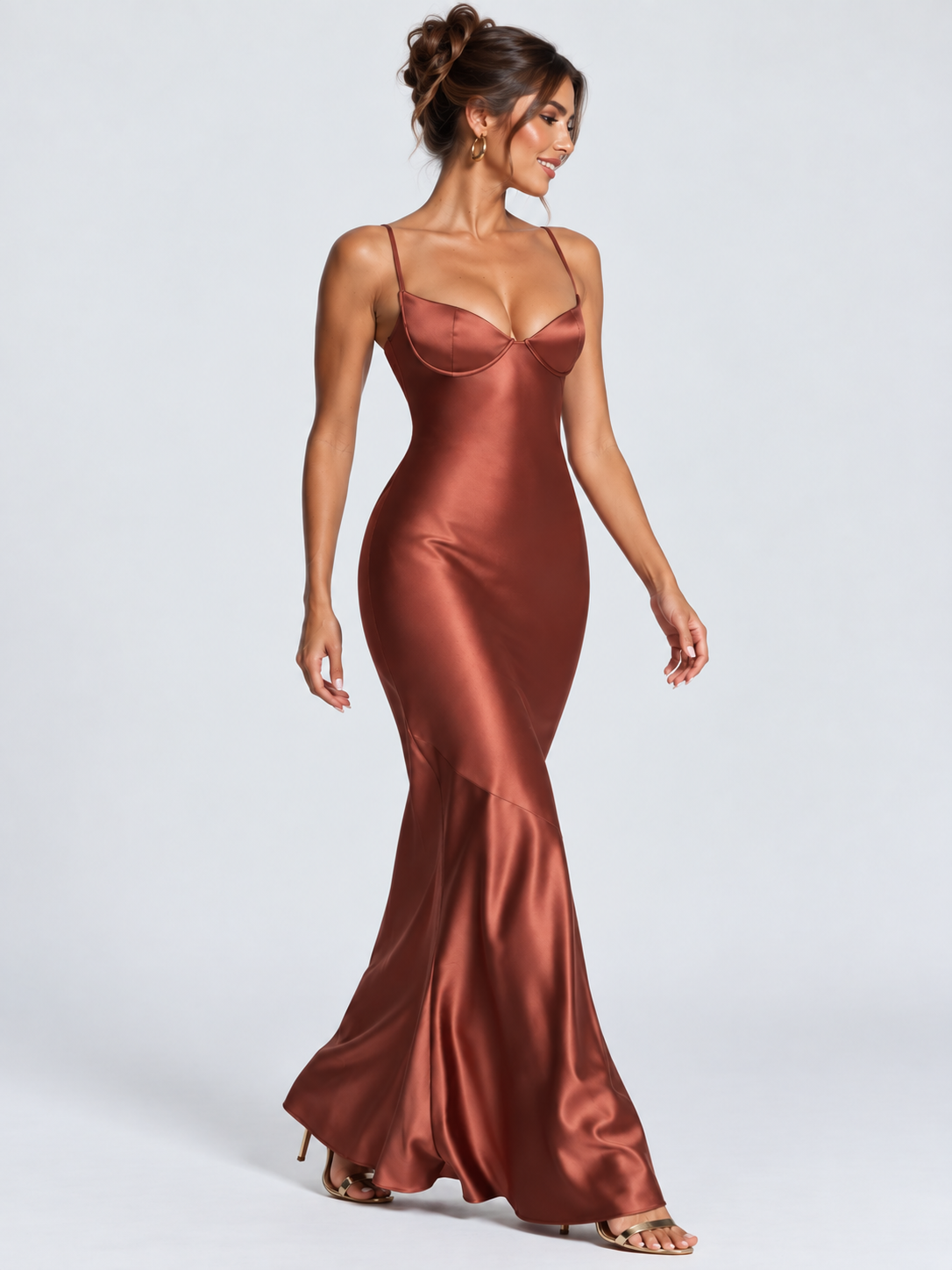 Vestido Longo Cetim Modern Amorette