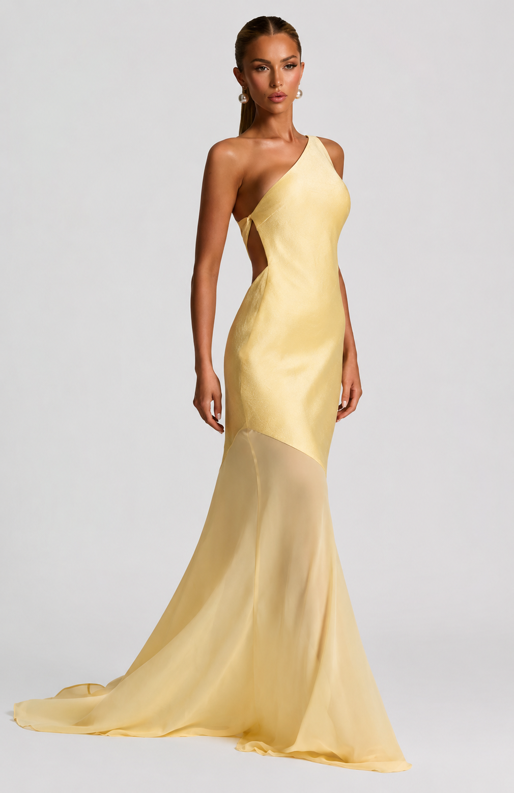 Vestido Longo Cetim Costas Aberta Modern Allure