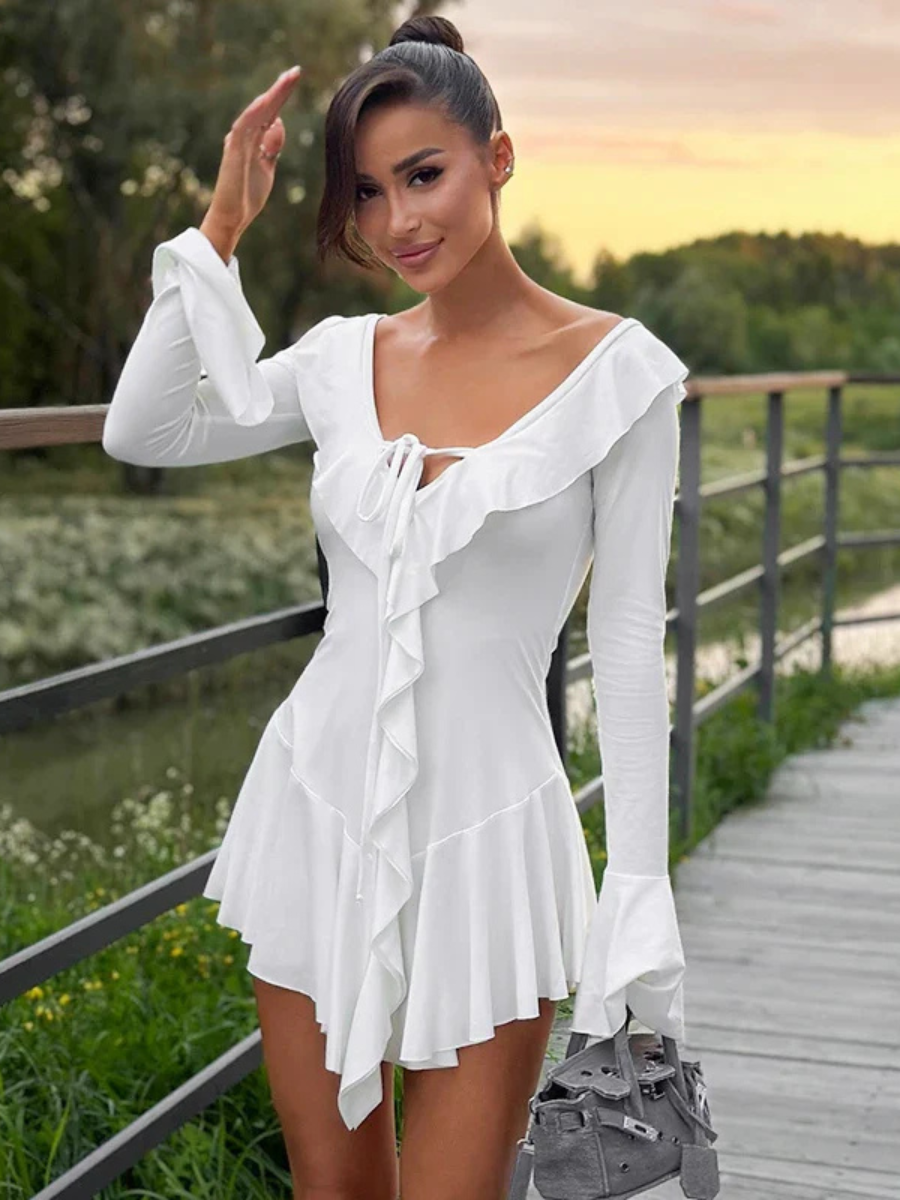 Vestido Curto Manga Longa Modern Hadassa