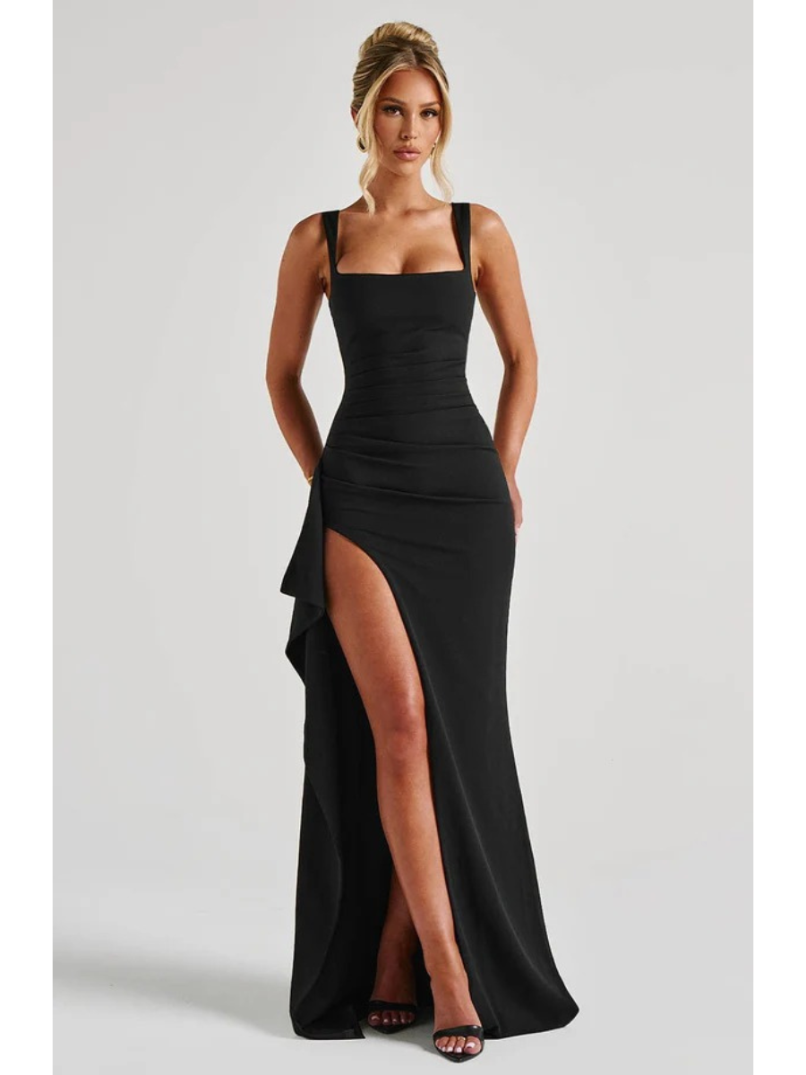 Vestido Longo com Fenda Modern Katana