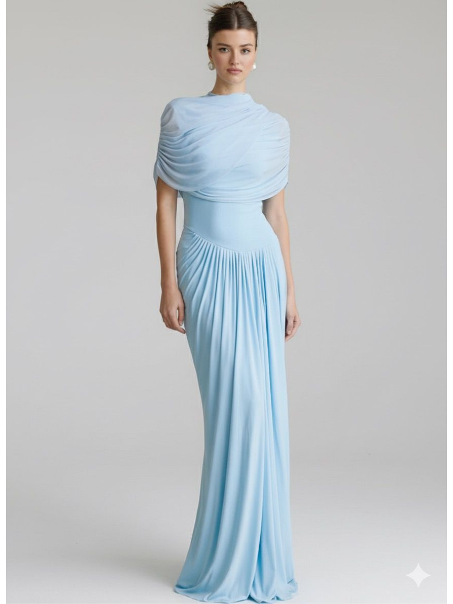 Vestido Longo Drapeado Assimétrico Modern Catherine