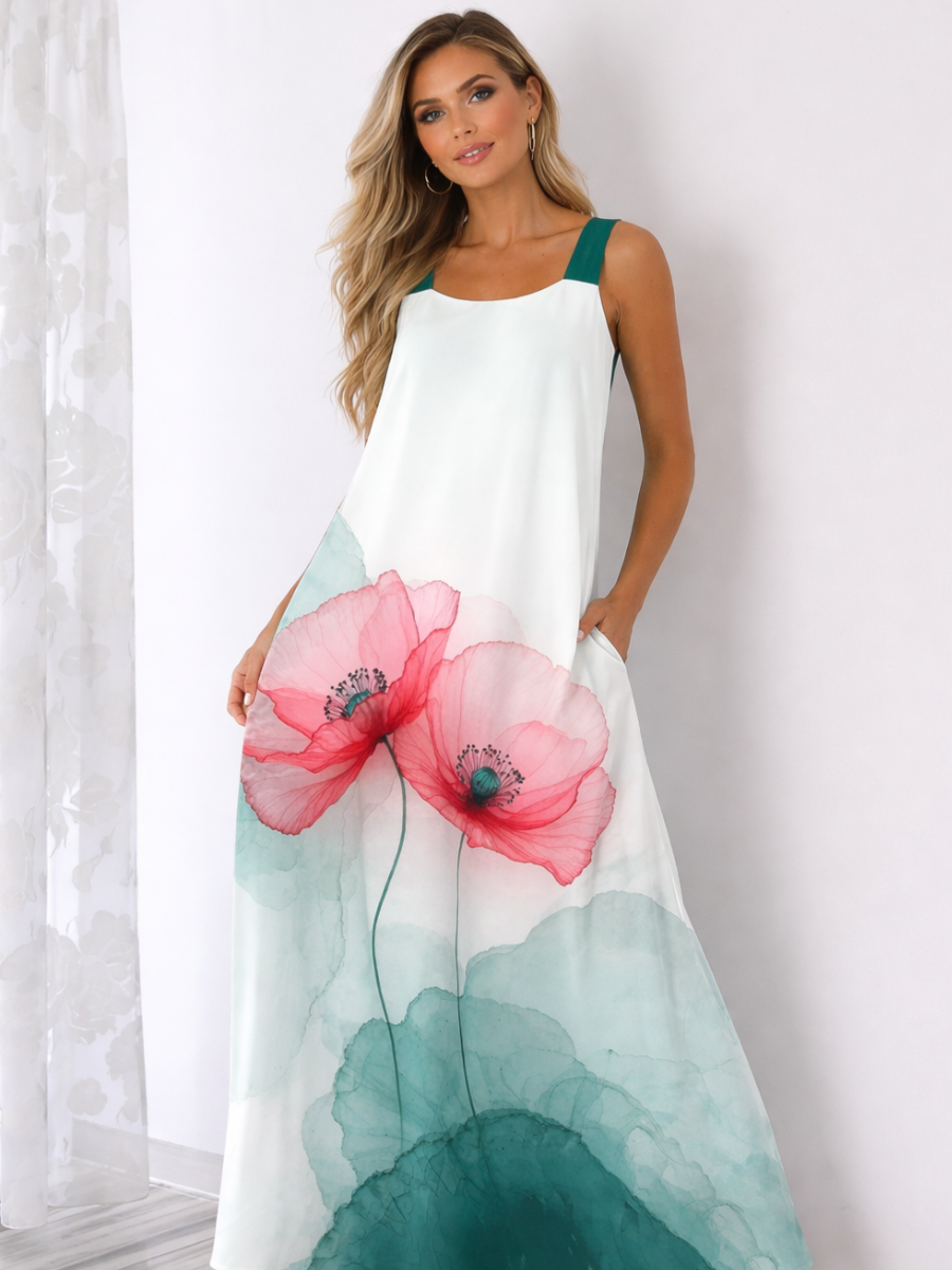 Vestido Longo Floral Plus Size Modern Ella