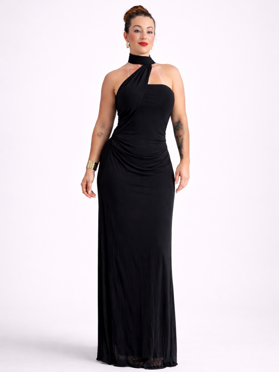 Vestido Longo Elegante em Tule 3 Formas de Usar Modern Ravenna