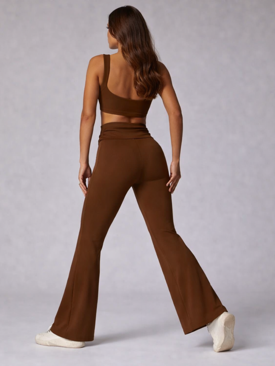 Conjunto Top e Calça Flare Cós Dobrado com Regulagem Modern Louise