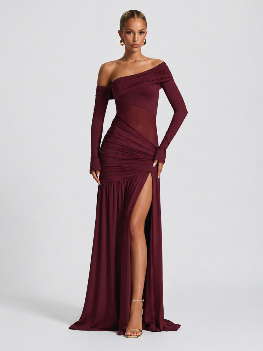 Vestido Longo Manga Comprida Modern Seraphine