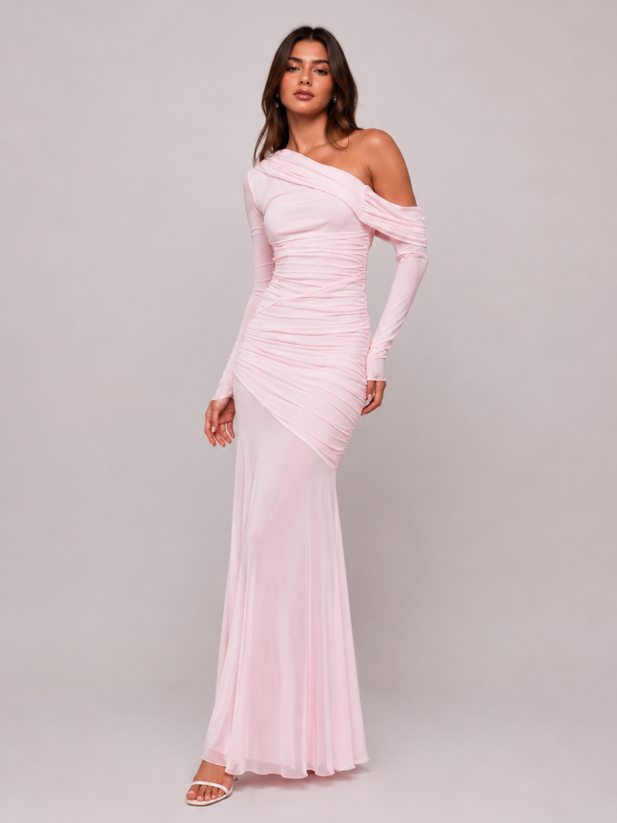 Vestido Longo de Tule Forrado Modern Sienna