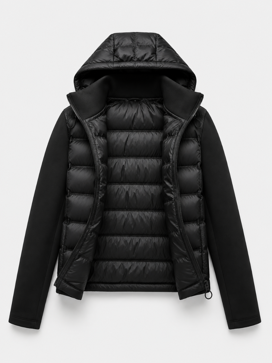 Jaqueta Feminina Puffer Impermeável Térmica com Capuz Modern Milano