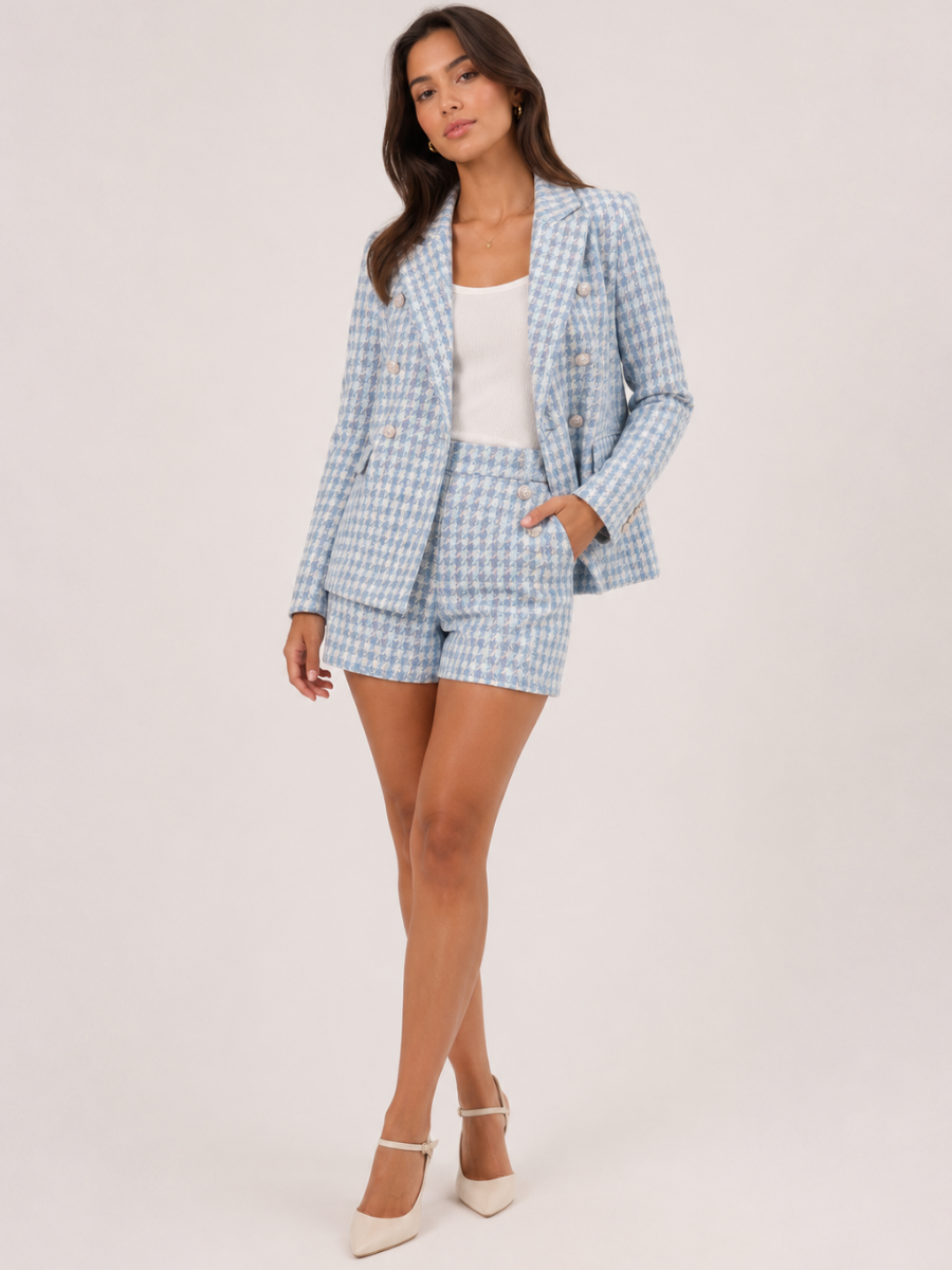 Conjunto Feminino Tweed Pied de Poule Modern Amélie