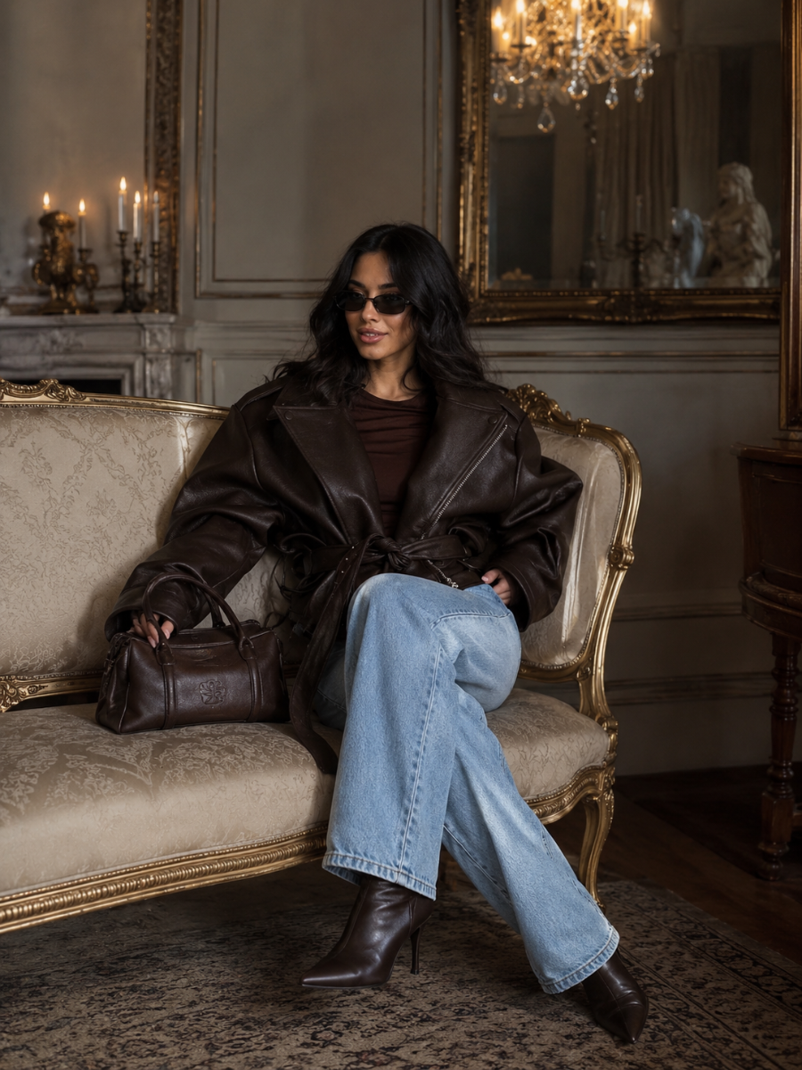 Jaqueta Oversized Couro Eco Modern Valence