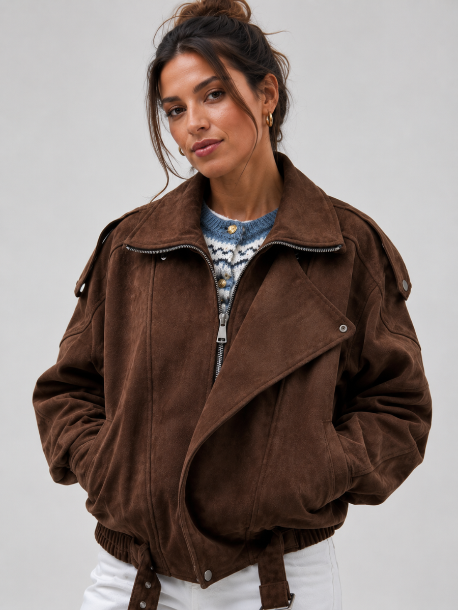 Jaqueta Feminina Oversized Suede Premium Modern Aspen