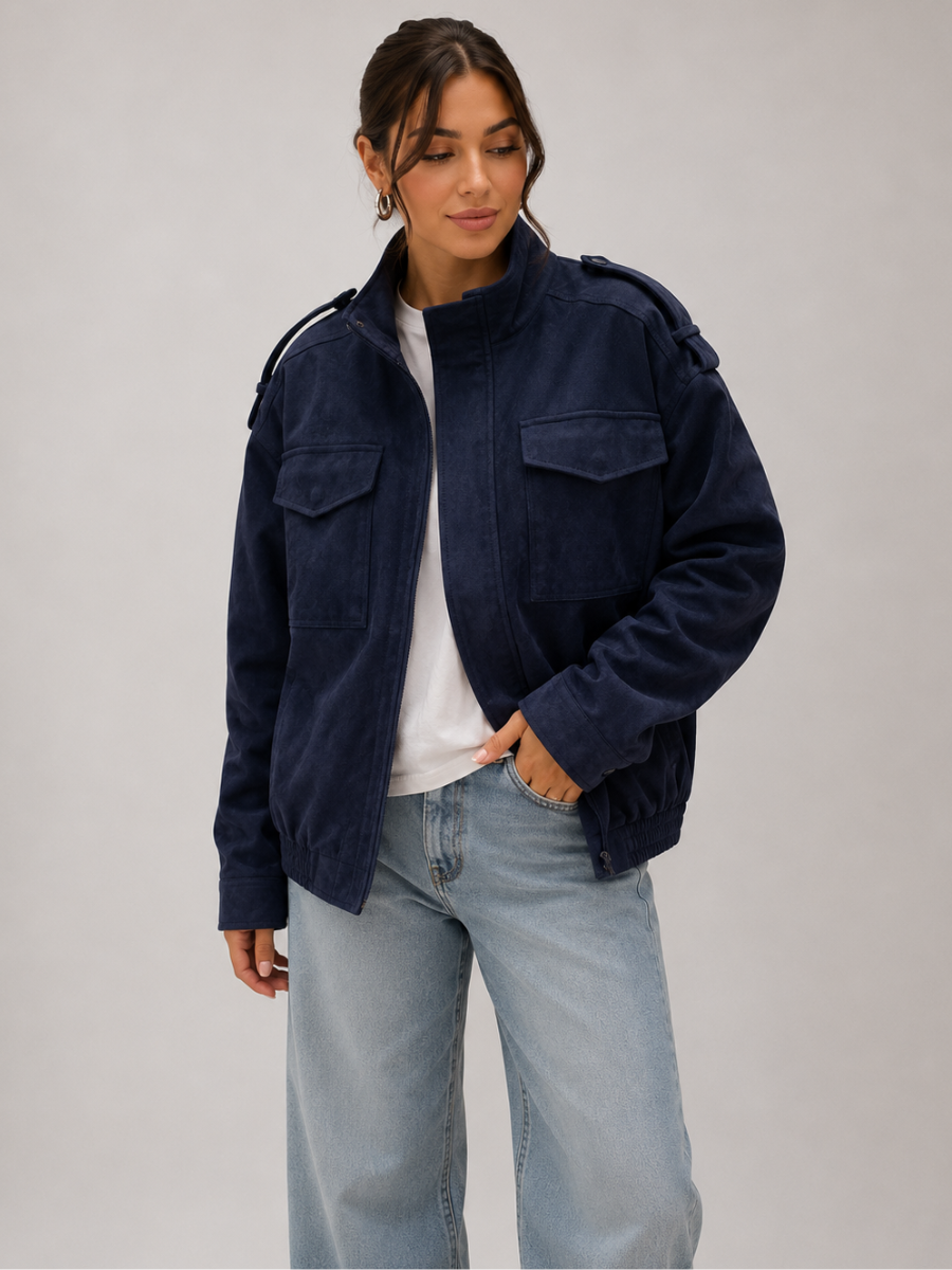 Jaqueta Feminina Oversized Suede Premium Modern Bellagio