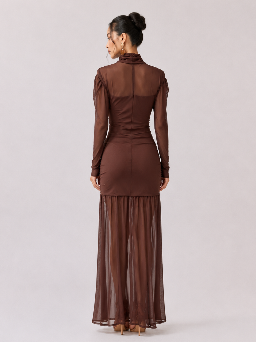 Vestido Longo com Tule Modern Amara