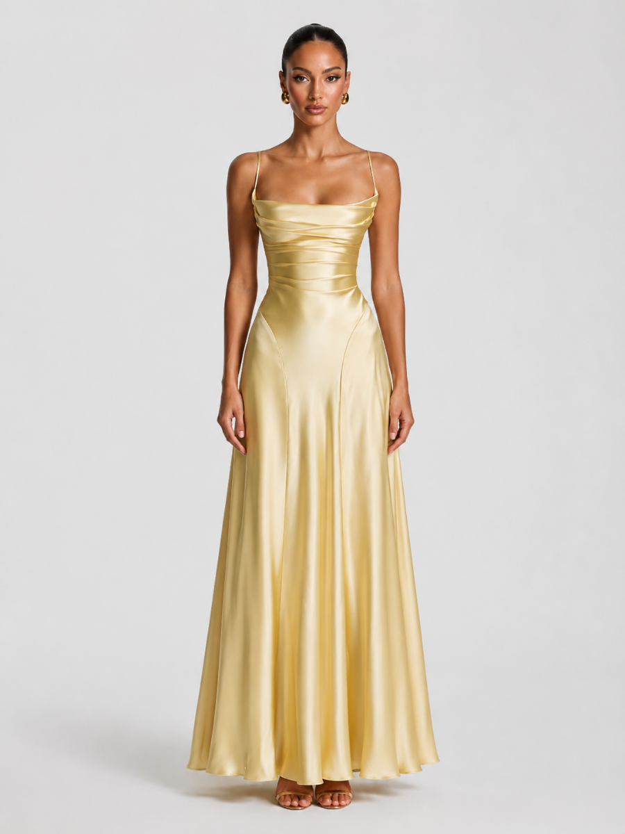 Vestido Longo Cetim Modern Nancy