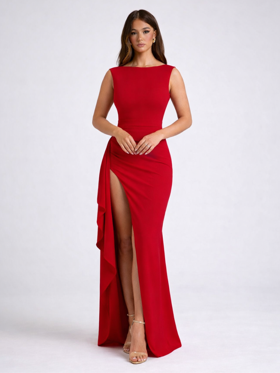 Vestido Longo com Fenda Modern Noélia