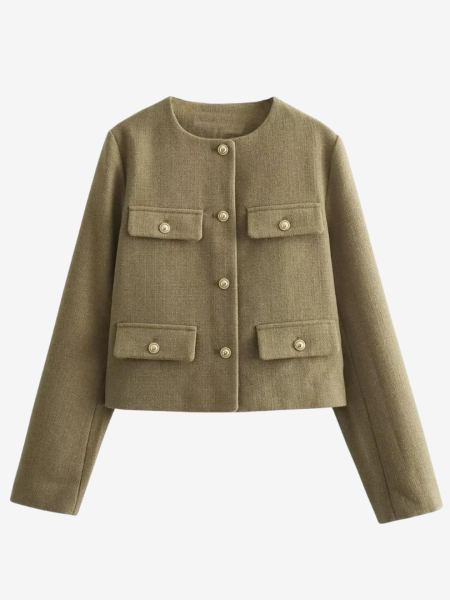 Casaco Feminino com Bolsos Modern Michele