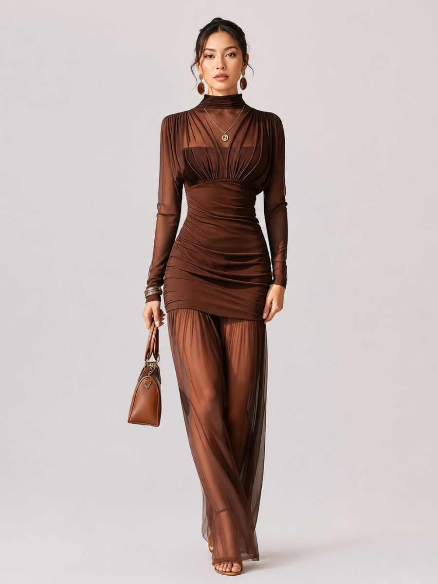 Vestido Longo com Tule Modern Amara
