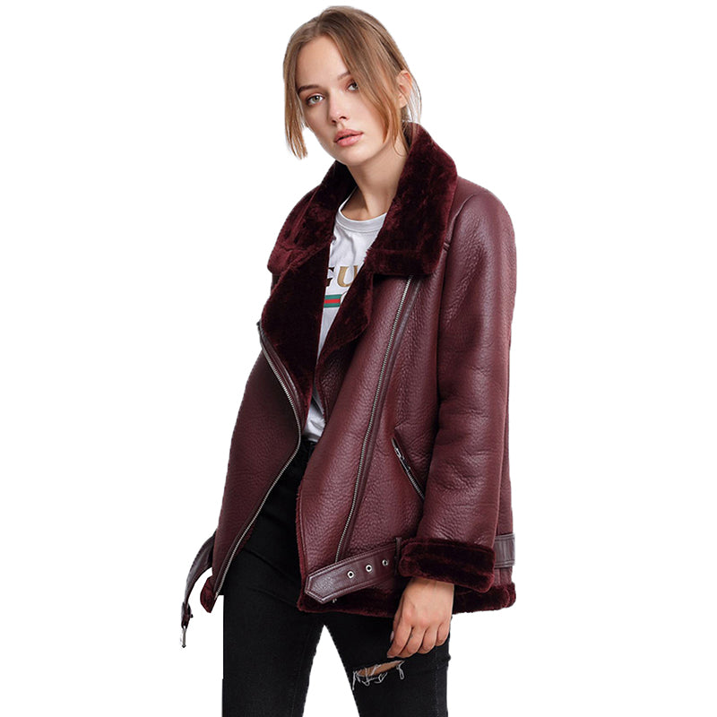 Jaqueta de Couro Peluciada Modern Niber