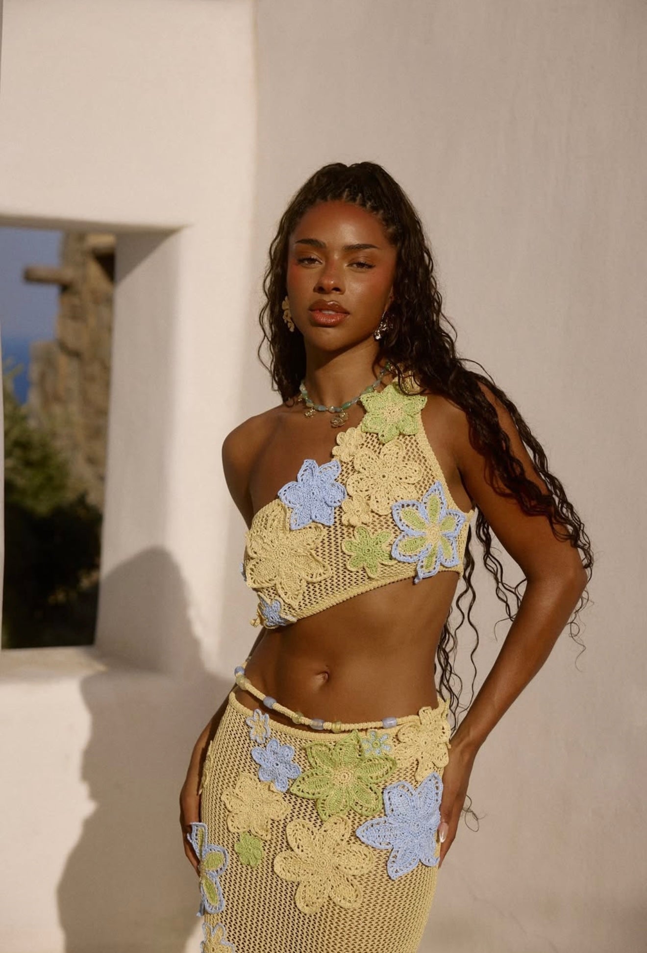 Conjunto Praiano Top e Saia Longa Modern Zalia