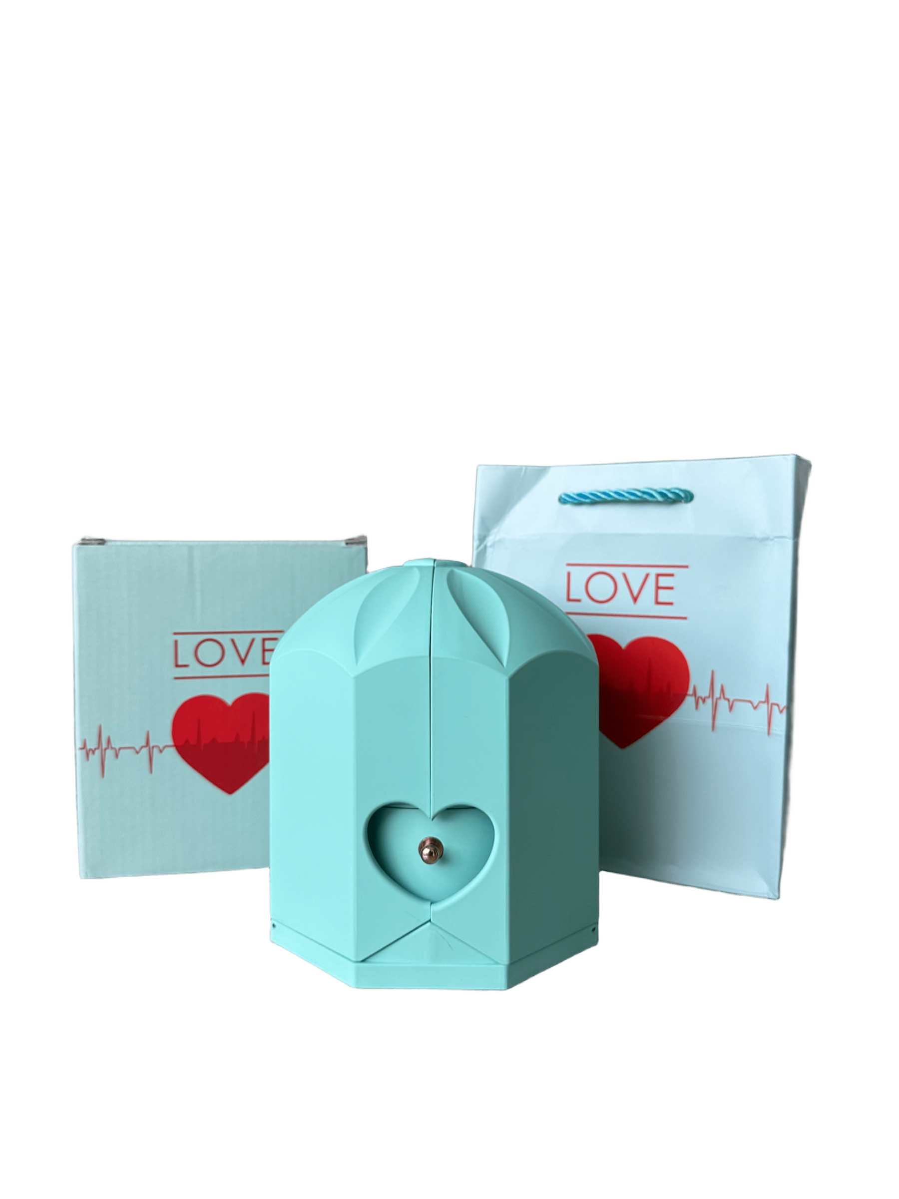 Caixa com Rosa Eterna & Colar Coração Personalizado