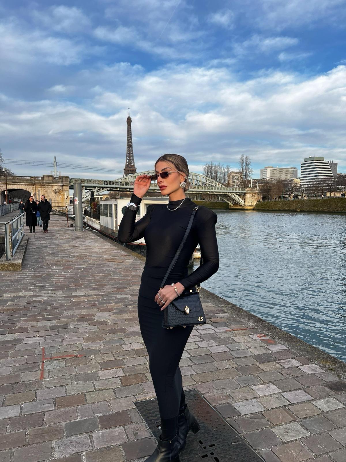 Vestido Midi Manga Longa Tubinho Modern Rubi