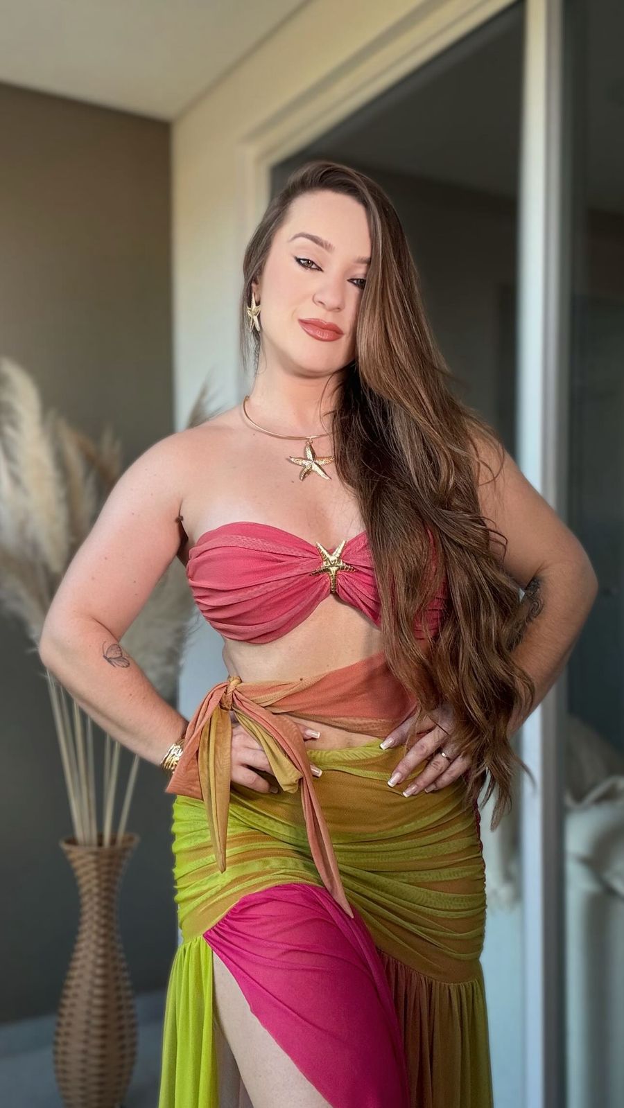 Vestido Longo Sem Alças Degradê Maré