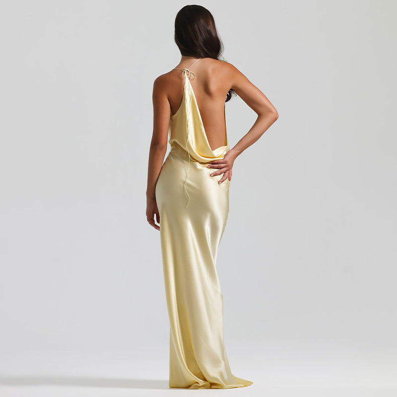 Vestido Longo em Cetim Tianny
