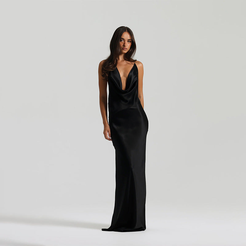 Vestido Longo em Cetim Tianny