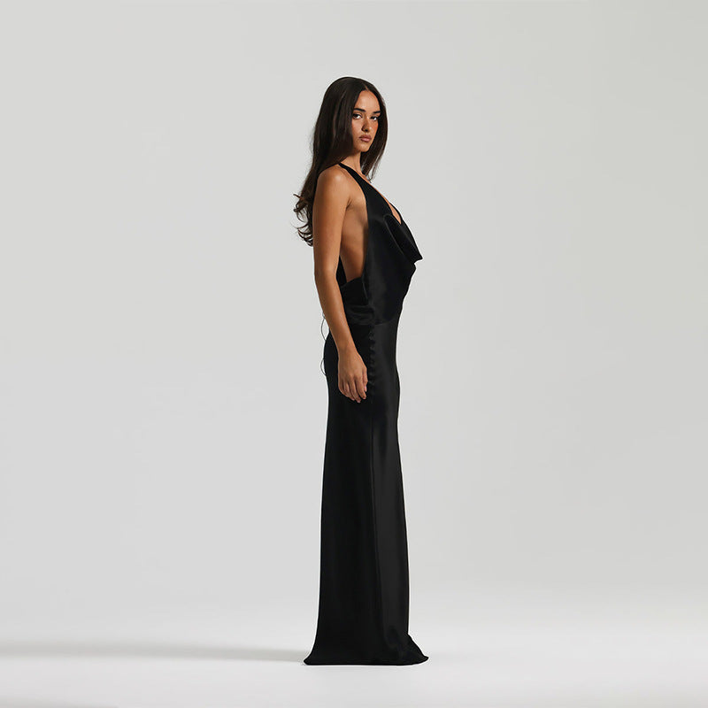 Vestido Longo em Cetim Tianny