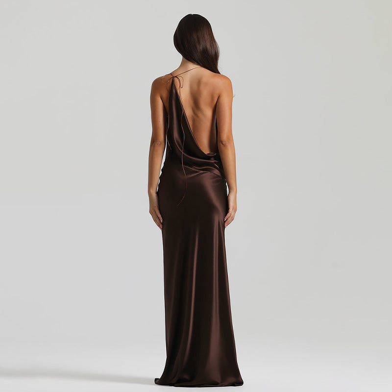 Vestido Longo em Cetim Tianny