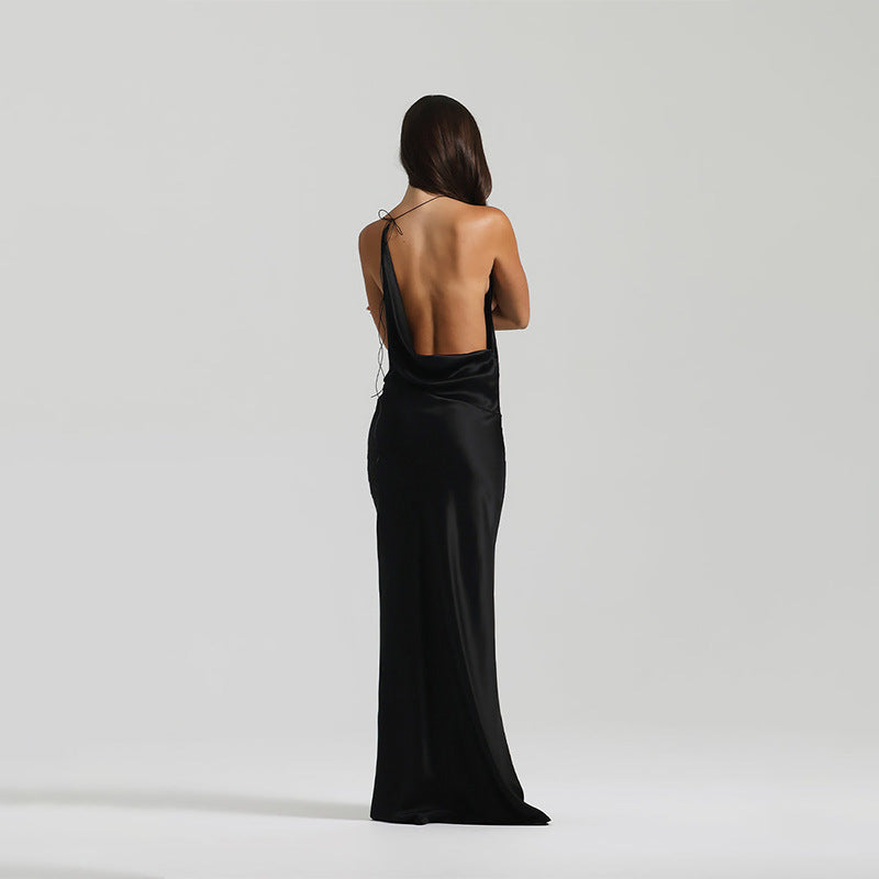 Vestido Longo em Cetim Tianny
