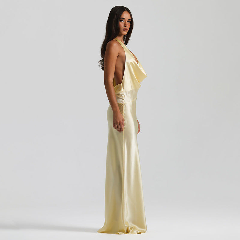 Vestido Longo em Cetim Tianny