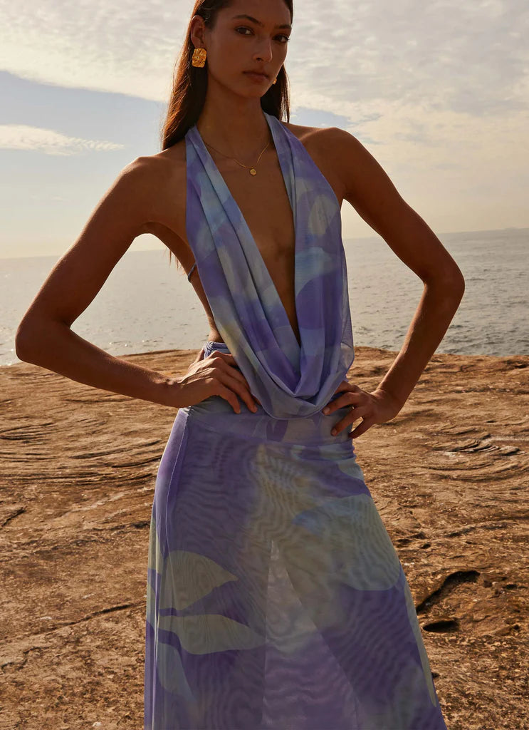 Vestido Longo Decote Frontal Modern Serena