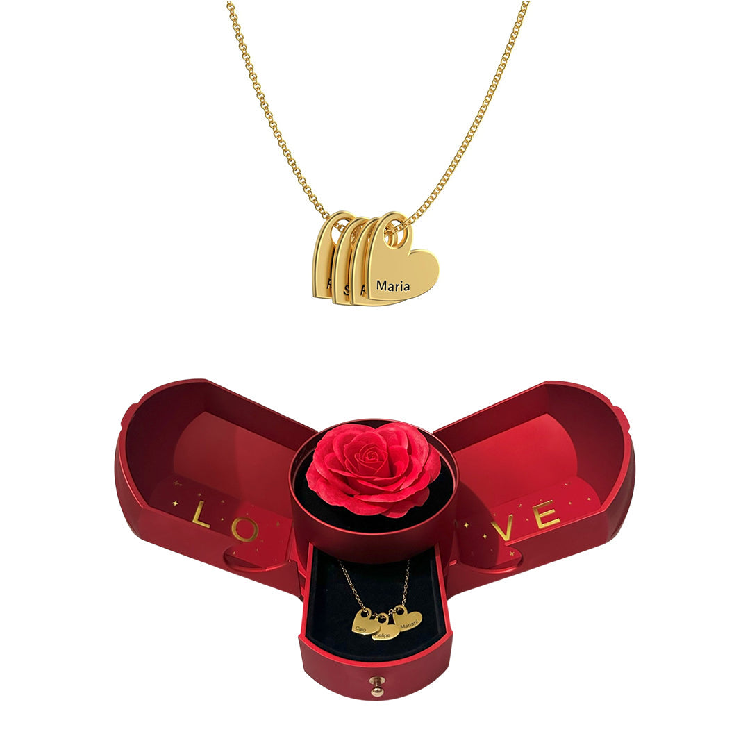 Colar de Corações Personalizados Amor Eterno