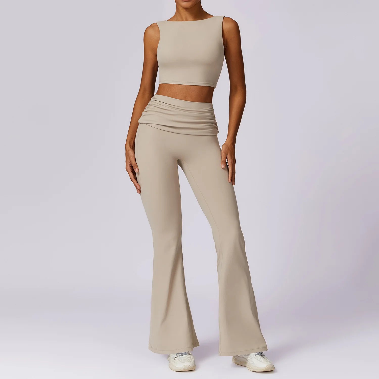 Conjunto Top e Calça Flare Cós Dobrado com Regulagem Modern Louise