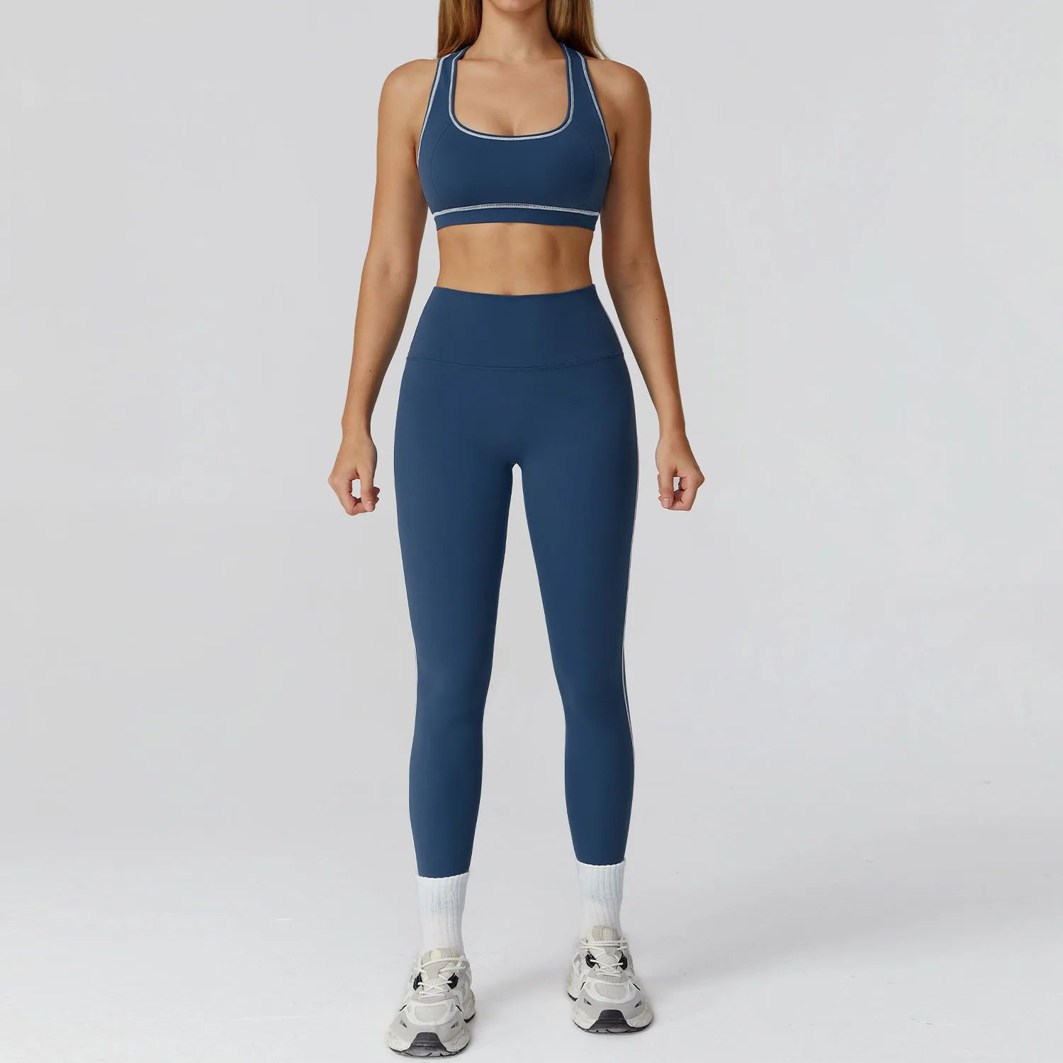 Conjunto Três Peças Jaqueta com Top Push Up e Calça Legging Modeladora Modern Style