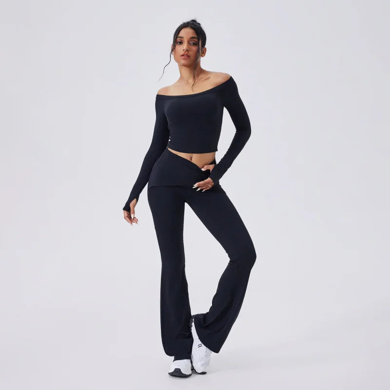 Conjunto Blusa Manga Longa e Calça Flare Modern Confort