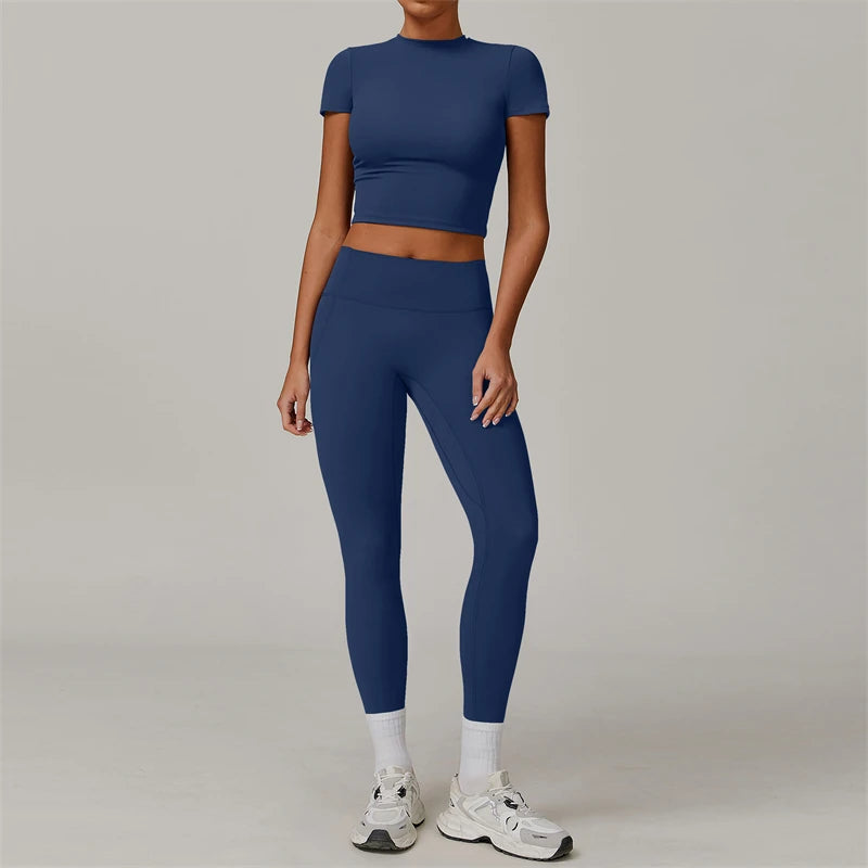 Conjunto Cropped Meia Manga e Legging Modern Basic