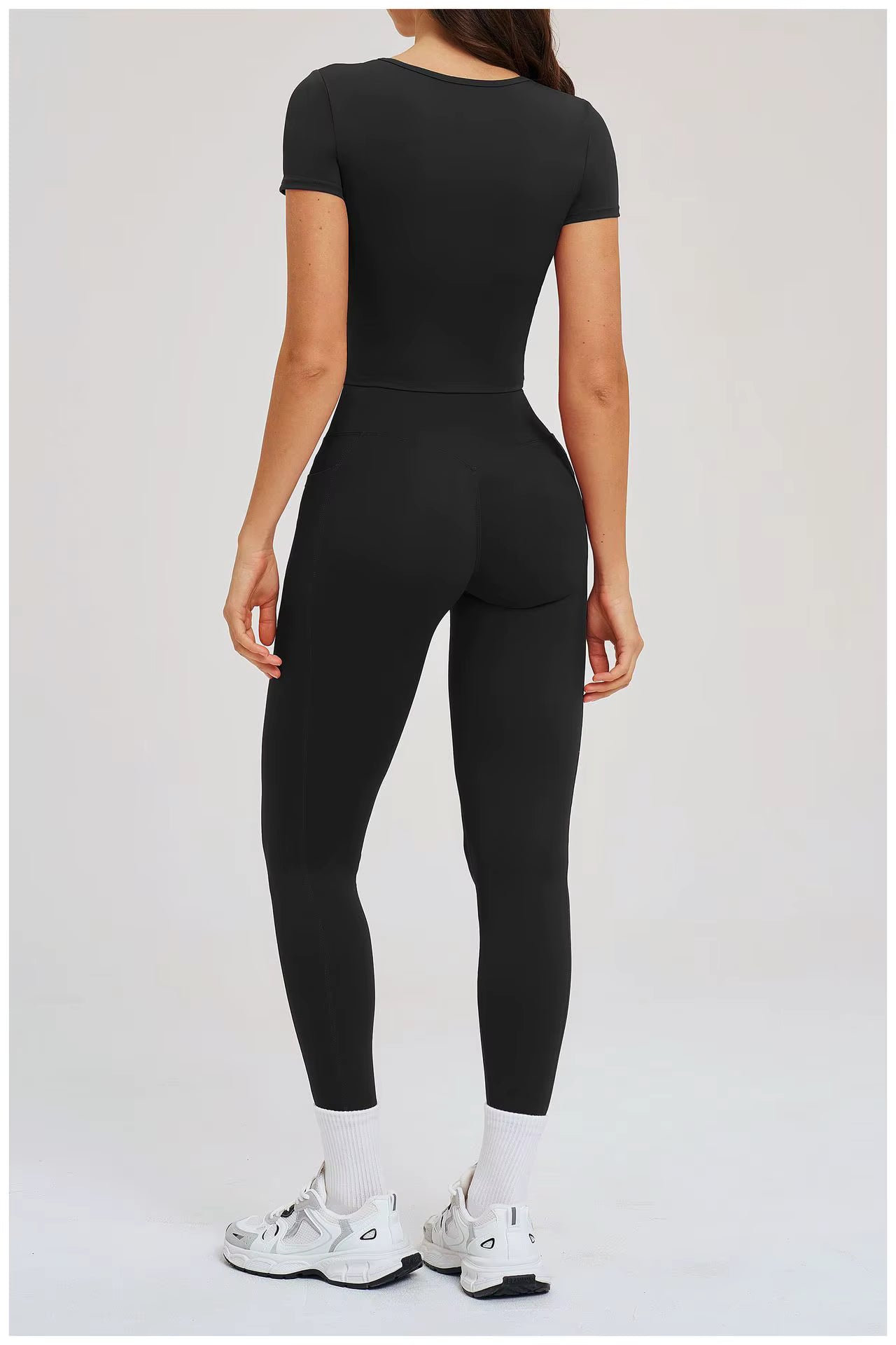 Conjunto Esportivo Blusa Meia Manga com Calça Legging Modeladora Modern Mulen