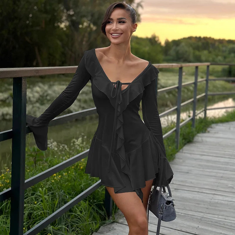 Vestido Curto Manga Longa Modern Hadassa