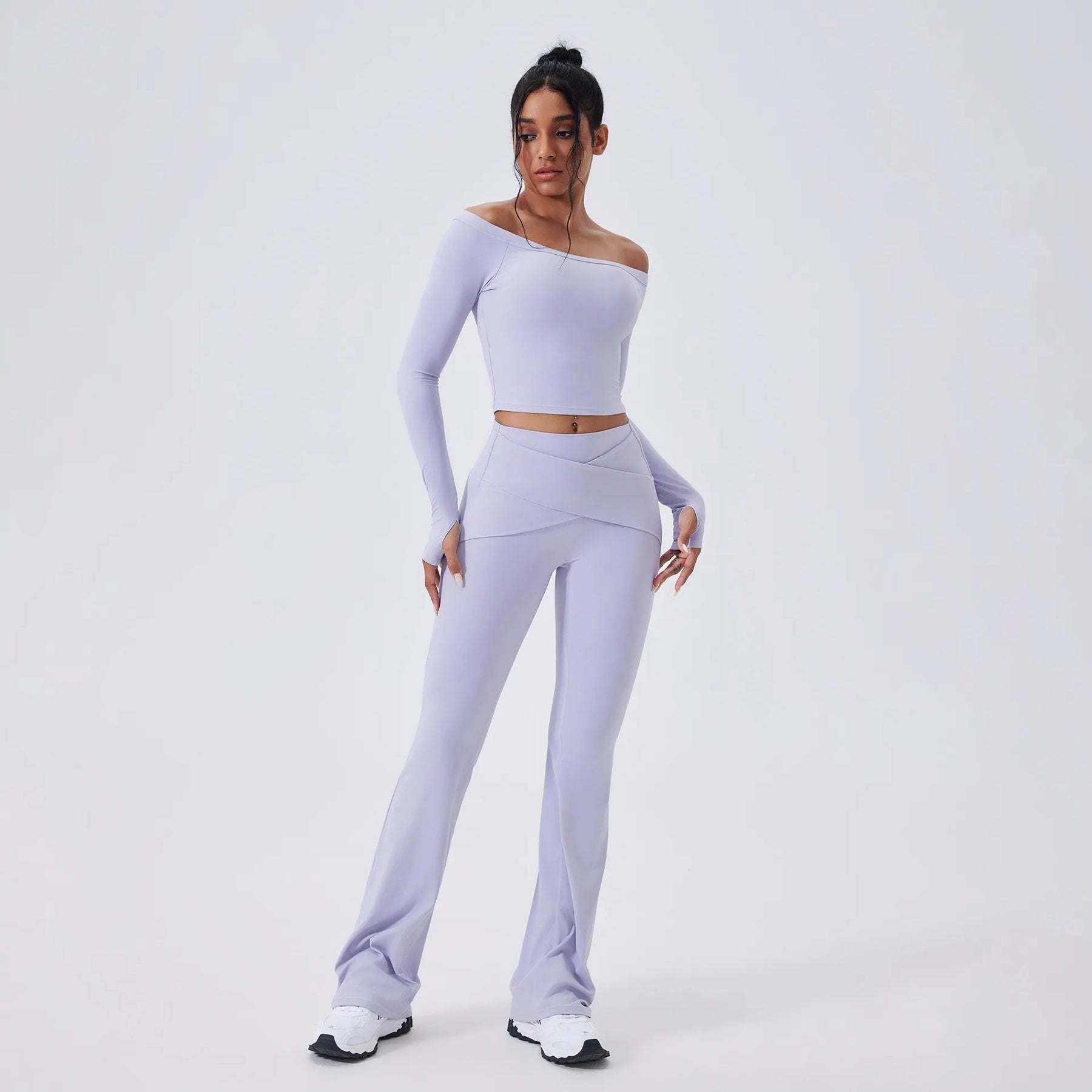 Conjunto Blusa Manga Longa e Calça Flare Modern Confort