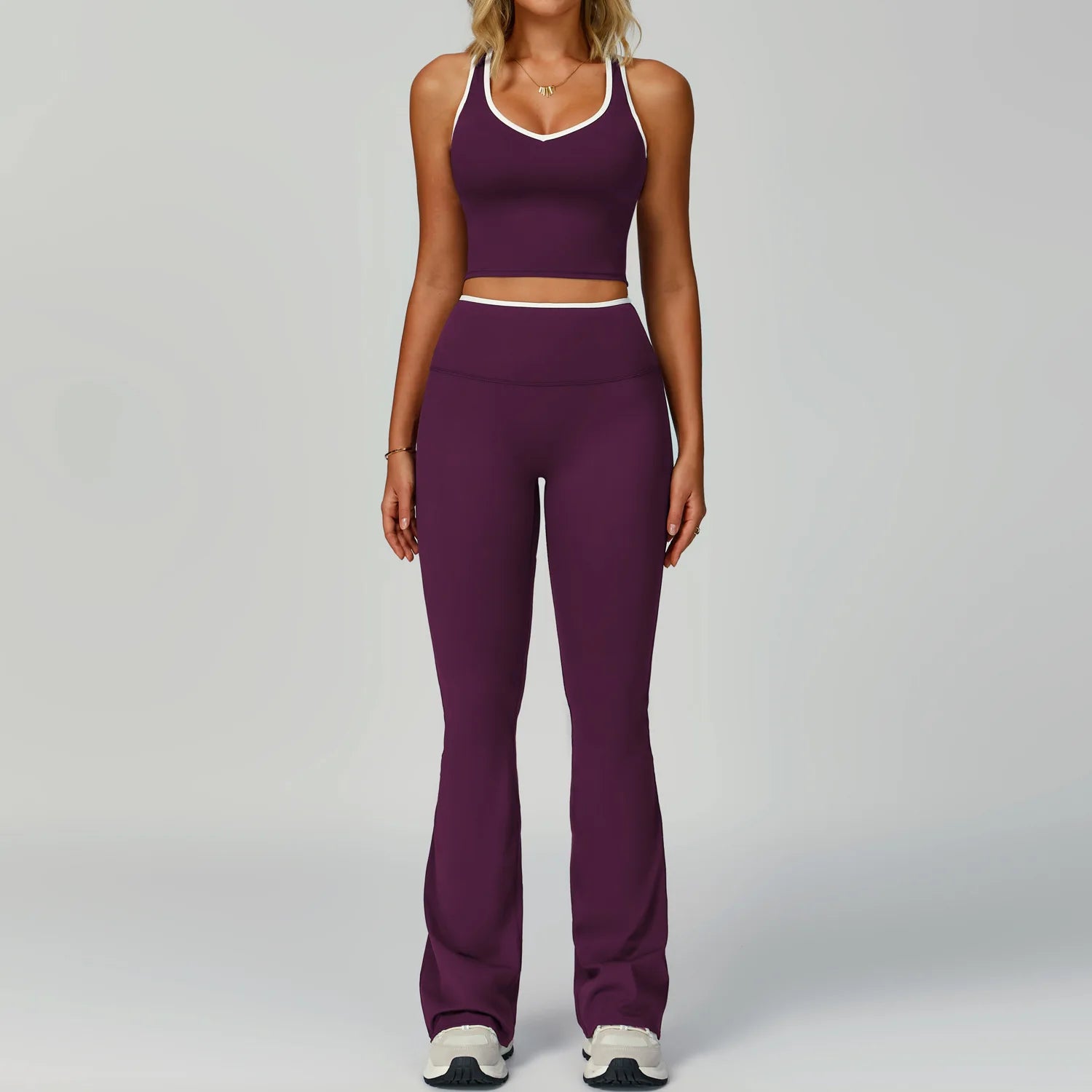 Conjunto Top Cropped Push Up Modelador e Calça Flare Modern Volution